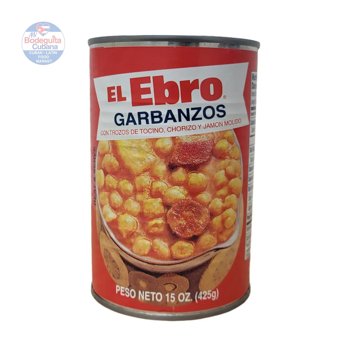 GARBANZOS CON CHORIZO EN LATA EL EBRO / 15 OZ