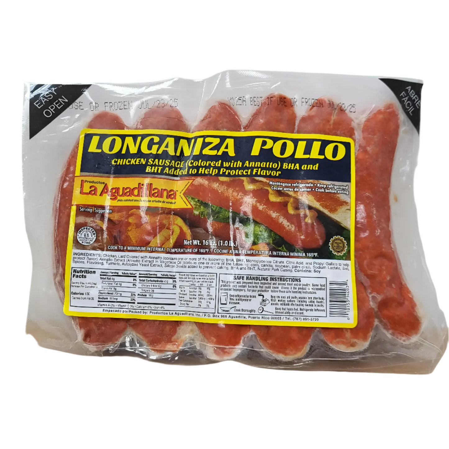 Longaniza De Pollo 16 Oz