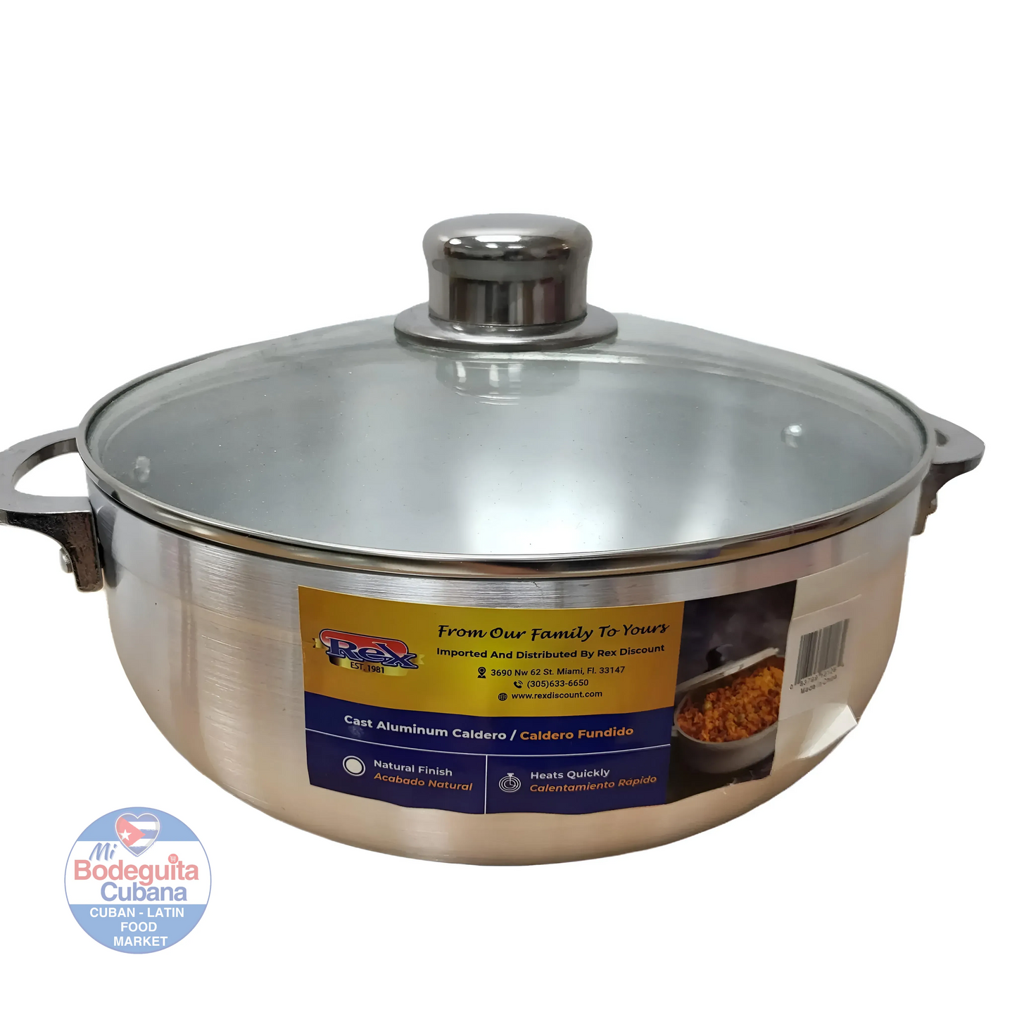 CALDERO DE TEFLON Y TAPA DE CRISTAL 26 CM REX / 1CT