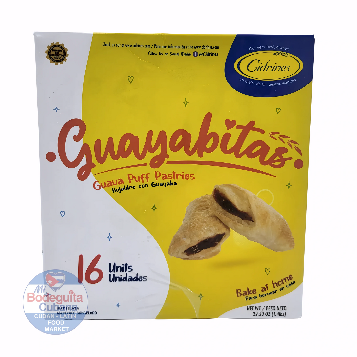 Mini Pasteles De Guayaba Congelados Cidrines - 16 Unidades