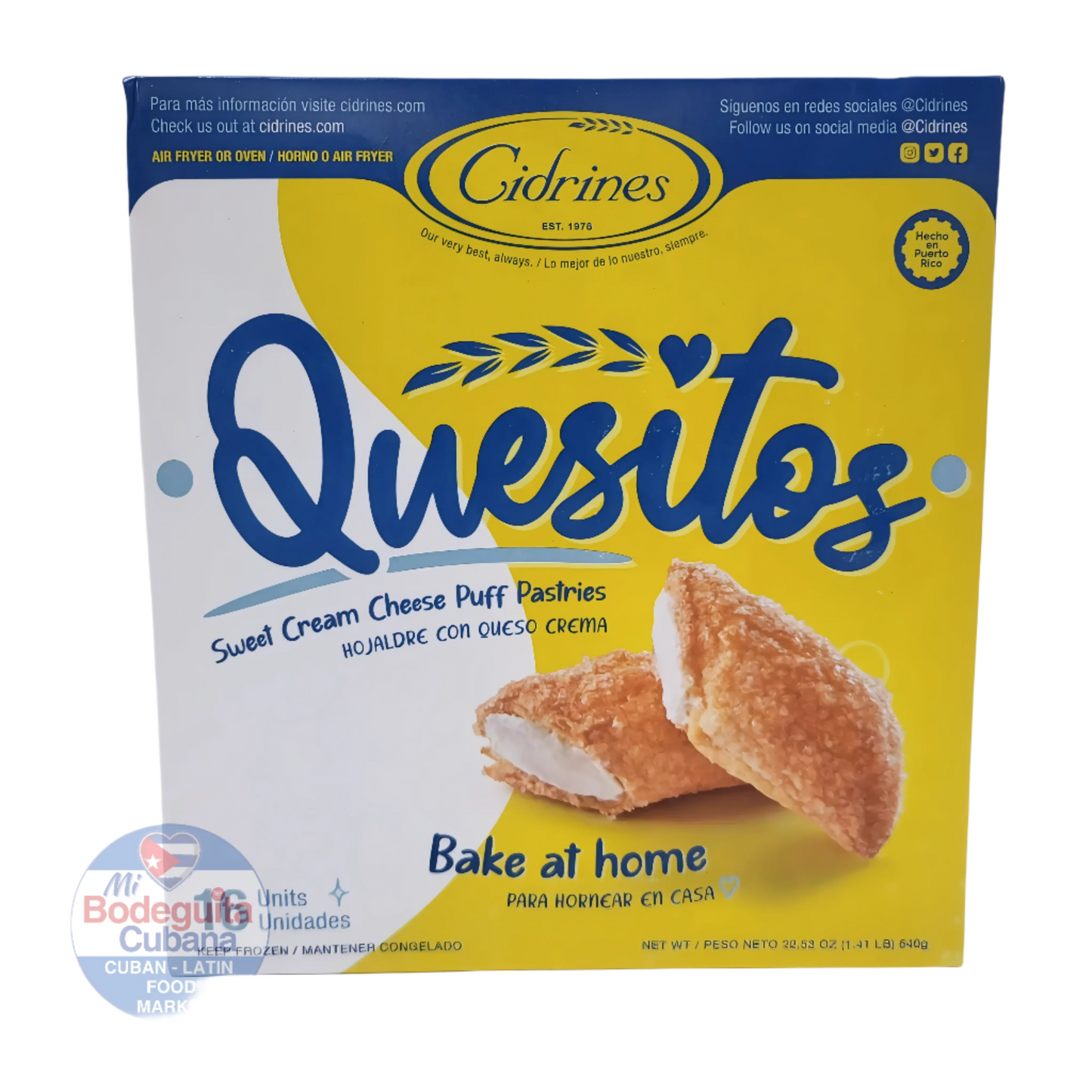 Mini Pasteles De Hoja Con Queso Crema Congelados Cidrines - 16 Unidades