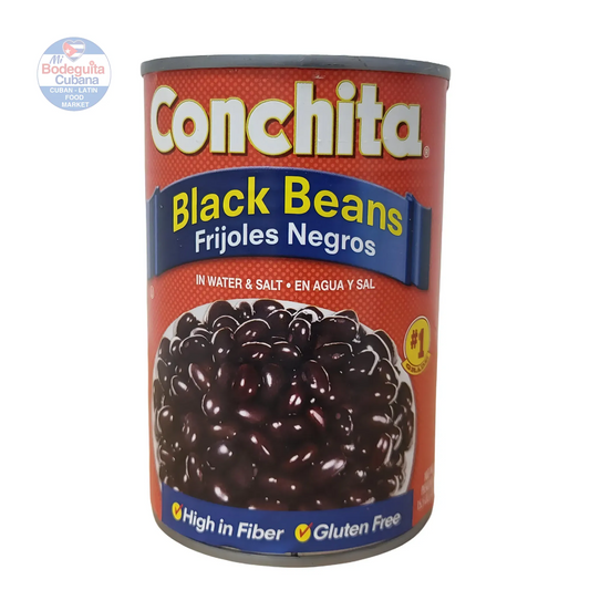 FRIJOLES NEGROS EN LATA CON SAL CONCHITA / 15.5 OZ