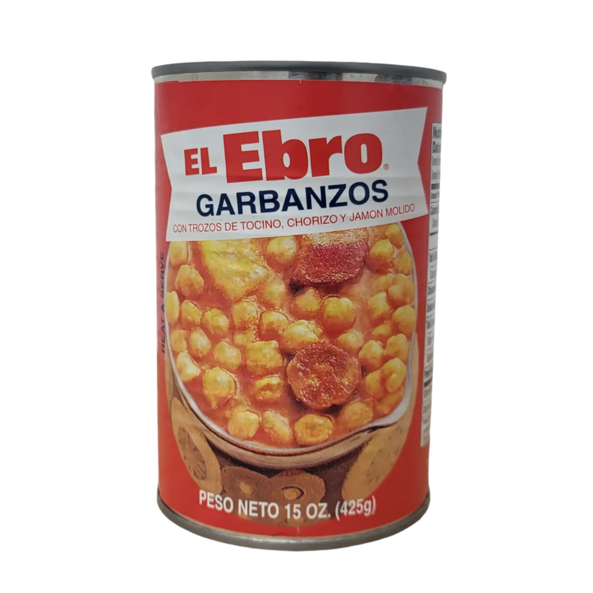 Garbanzos Con Chorizo En Lata El Ebro / 15 Oz