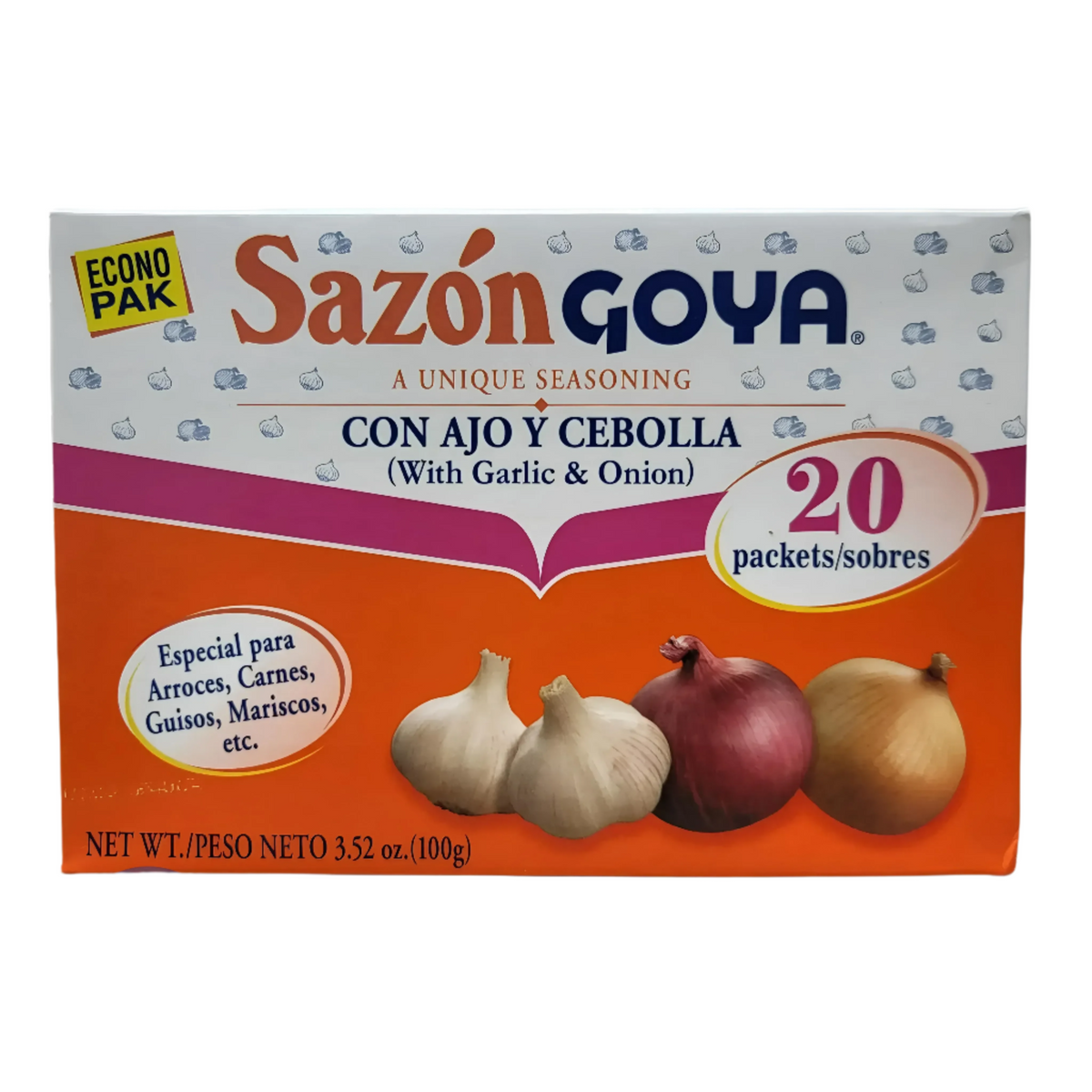 Sazon Ajo Y Cebolla Goya / 3.52 Oz