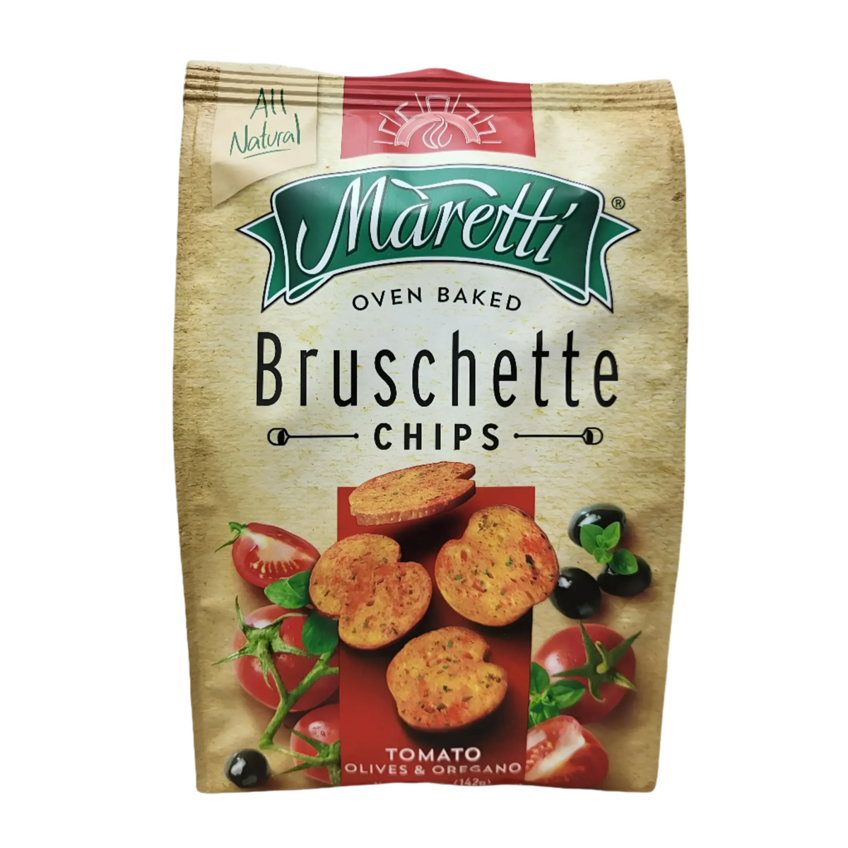 Pan Tostado Sabor Tomate, Aceitunas Y Oregano Maretti / 5 Oz