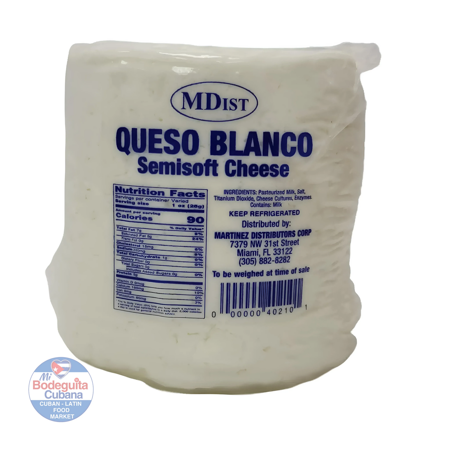 QUESO BLANCO MDIST (PIEZA 2 LB +-)