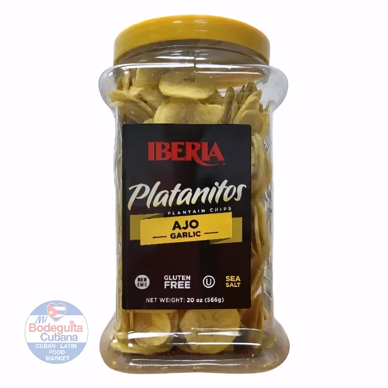 IBERIA CHICHARRITAS DE PLATANO CON AJO / 20 OZ