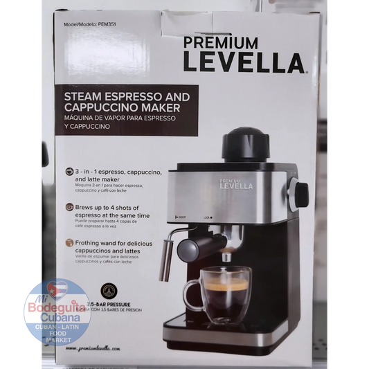 CAFETERA DE CAPUCCINO Y EXPRESO CON VAPOR LEVELLA - PEM351