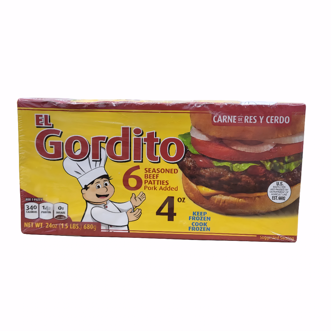 Hamburguesas De Carne El Gordito / 6 Ct