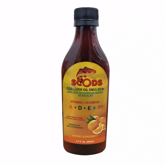 Emulsion De Aceite de Higado de Bacalao Sabor a Naranja / 6.7 Oz