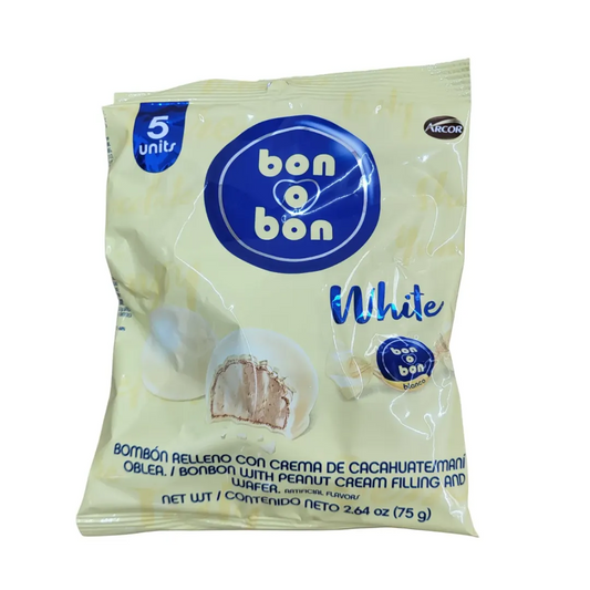 Bombones Chocolate Blanco en Bolsa Bon o Bon / 2.6 Oz